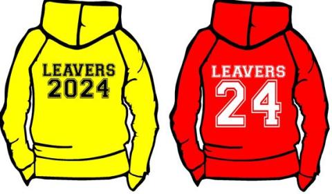 Leavers Hoodie - School logo plus initials on front & solid print on back (AWD)